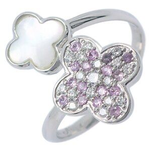Alicia Ring Clover Pt900Platinum/diamond/Pearl #6.6(US Size) Clover 5.5g Women